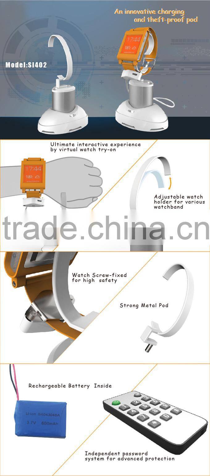 smart watch security stand,charging security alarm for smart watch,smart watch anti theft alarm holder