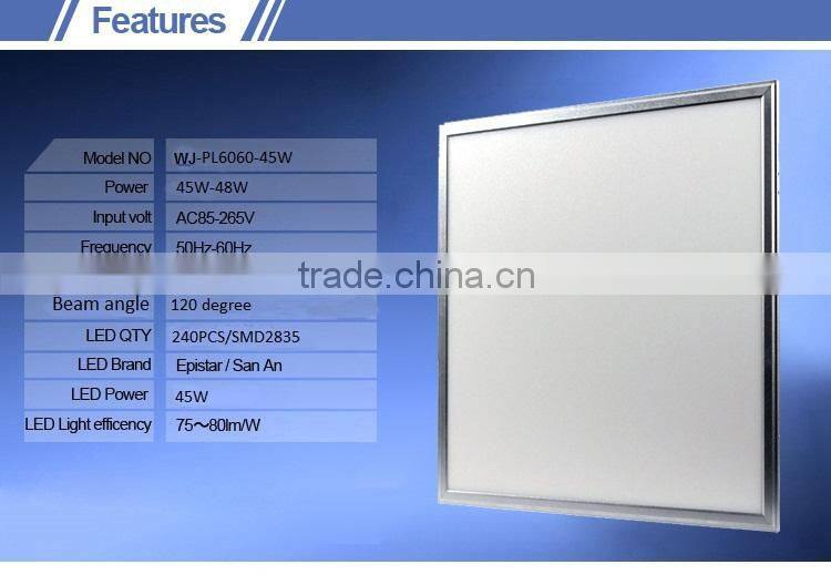 2015 new best-selling high quality high brightness 45w-48w 600x600mm flat interior wall led light