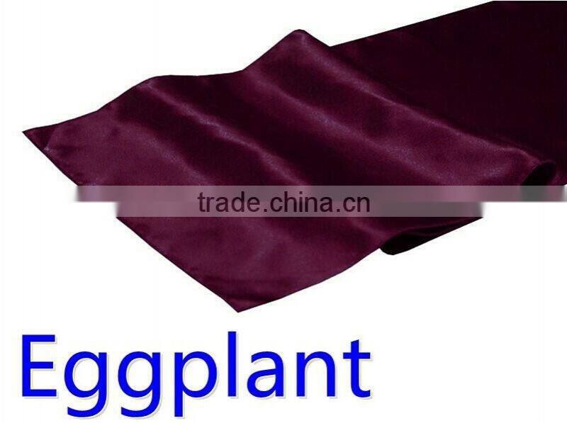 hot selling ployester satin table runner for wedding decoration, ivory color