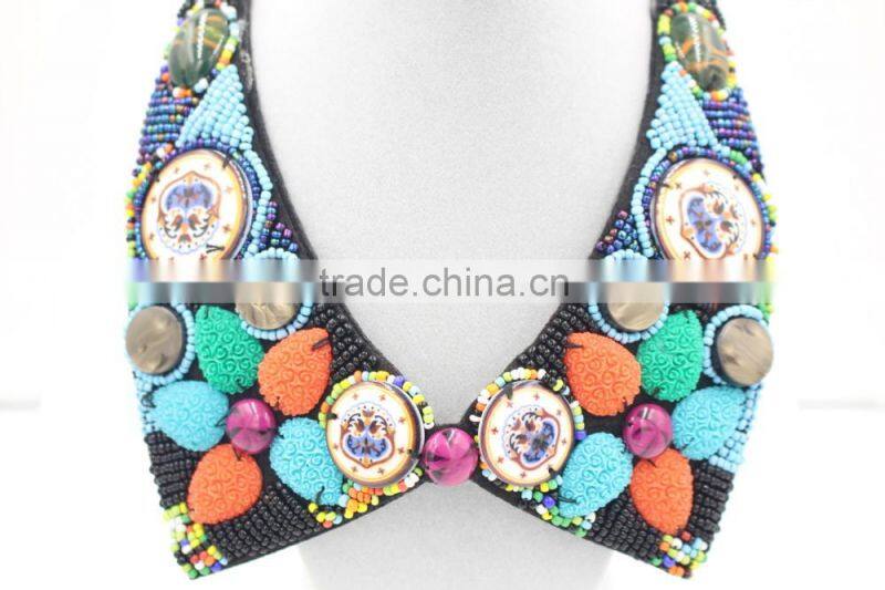 Newest giant crystal necklace collar necklace colorful statement necklace