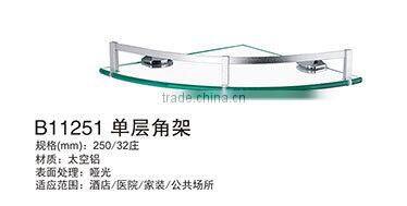 New design bathroom single glass shelf