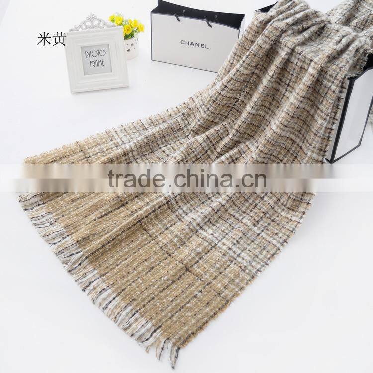 Best Selling Loop Yarns Woven Plaid Fashion Ladies Winter Shawl