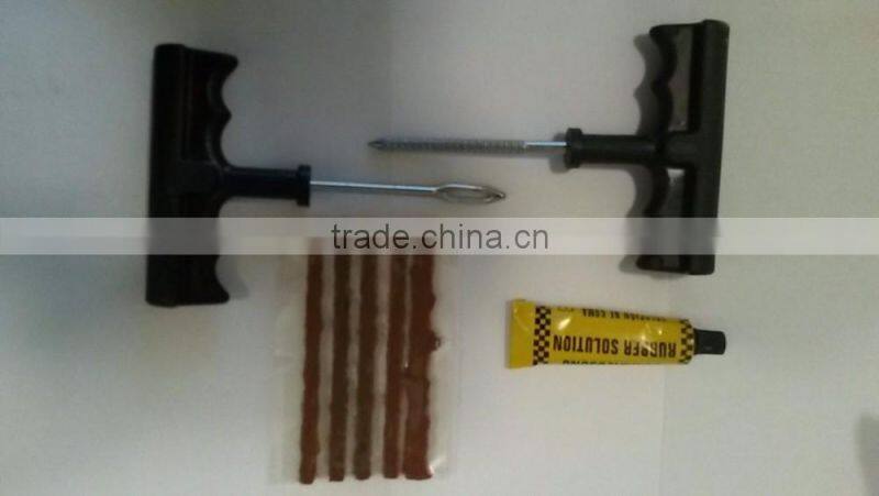 8 Pcs Car Tubeless Tire Repair Plug Kit Rasp Needle Patch Tool Cement