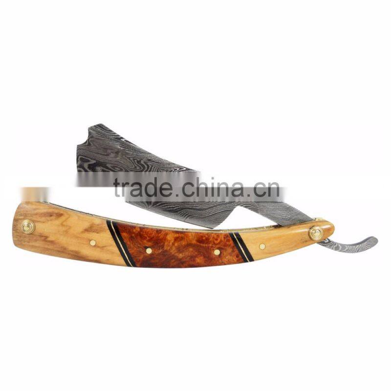 Damascus Solid blade razor (custom handmade)