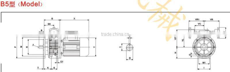 variable speed reducer UD combined worm gearbox with electric motor