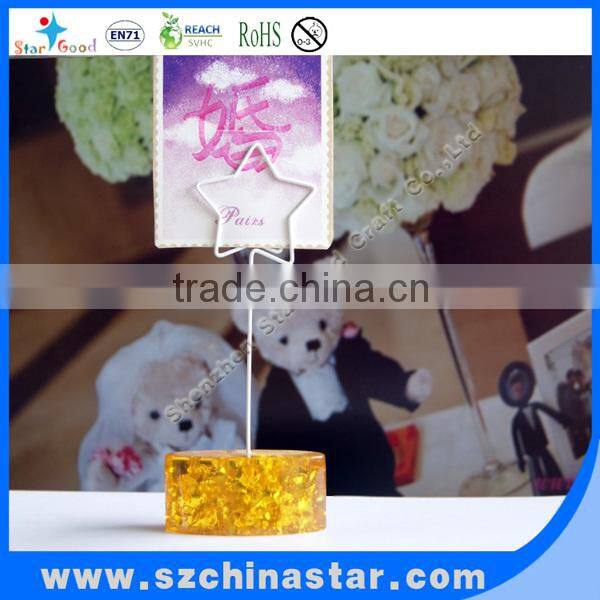 25x25mm cube pink color resin base place card holder animal clip