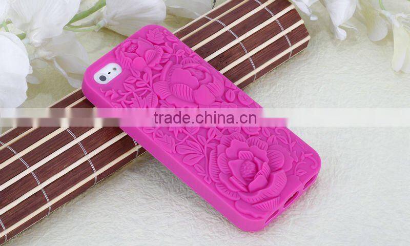 High quality Silicone case rose design for iphone 5(Have stock)