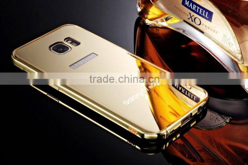 Original KXX with Mirror Case for Samsung S7 edge KXX Luxury Stainless steel frame Acrylic backplane Cover MT-5581