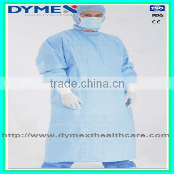 Yellow Sterile Disposable Non-woven Isolation Gowns with elastic