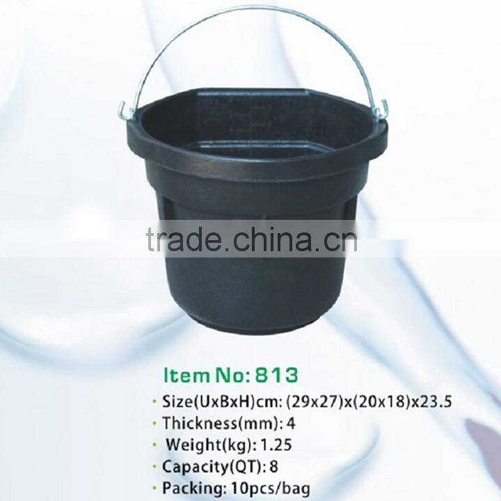 recycled rubber bucket,flexible rubber pail with steel handle