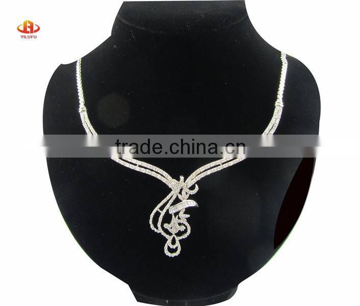 Elegant Silver Crystal Necklace Handmade Jewelry