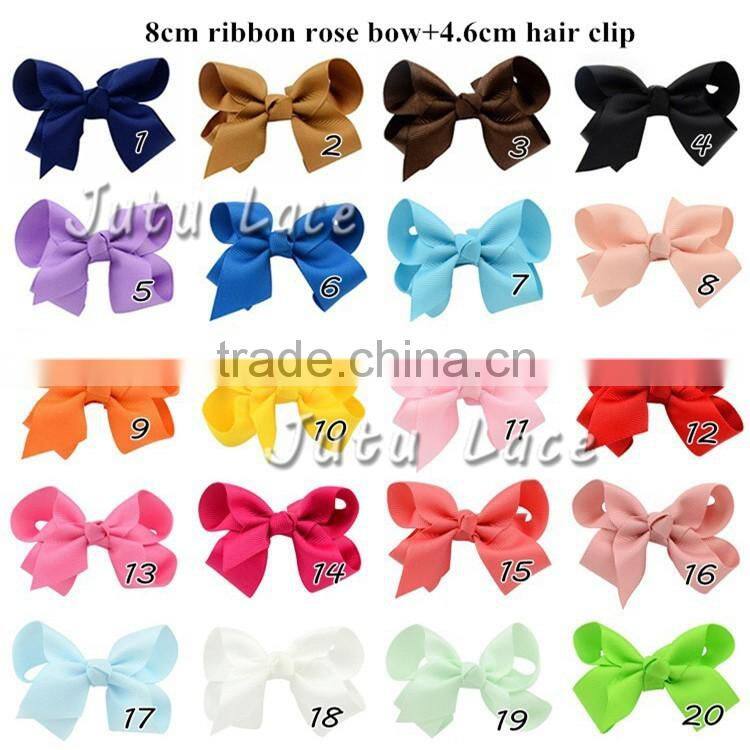 NEW HOT SALE!!20Colors for Choose Big Ribbon Hair Bows Hair Clip Accessories