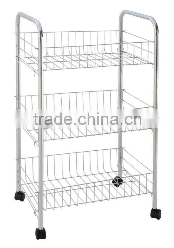 Household goods 3 Tier moving metal kitchen storage rack