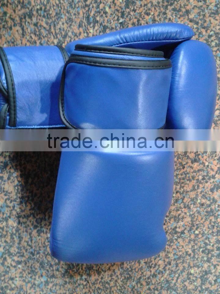 Professional Style Blue PU leather Boxing Training Gloves