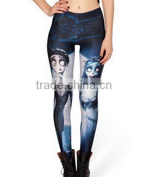 east knitting New space the Corpse Bride Printed fitness leggings punk rock pants