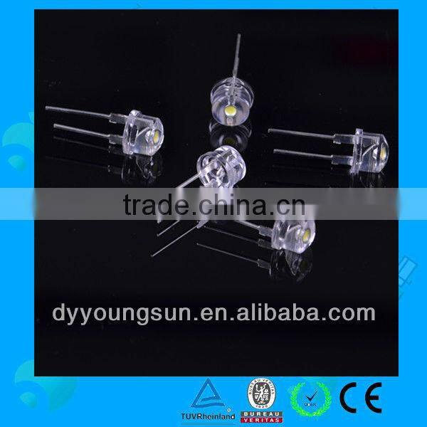 High bright 8mm straw hat led diode with low price