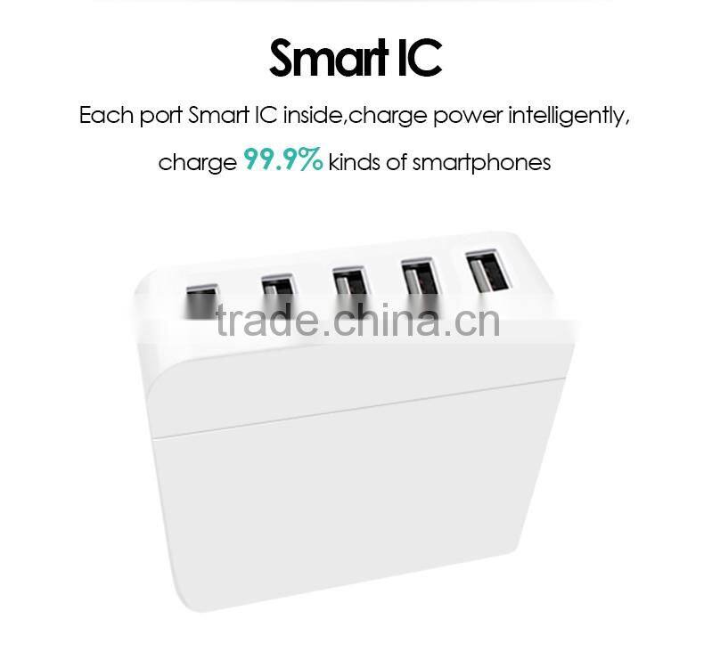 Newest 40 W 5 ports USB bluetooth laptop charger