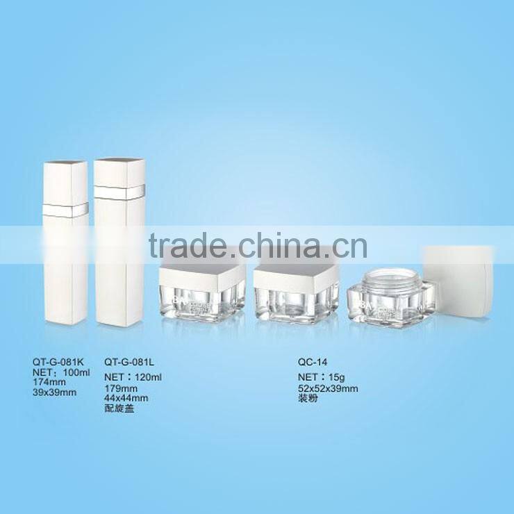 Plastic Cosmetic Bottle Empty Square Acrylic Container Acryl Series 30ml 50ml 70ml 100ml