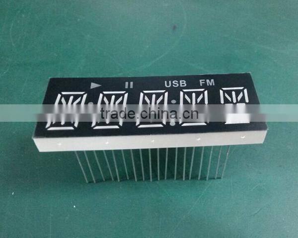 alphanumeric display 5-digit 14 segments led display in yellow color digits