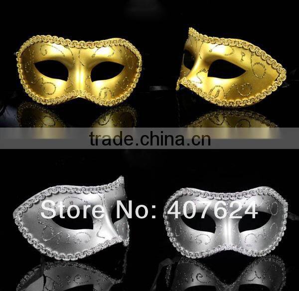 Wholesale PVC Colorful Wedding Masks Half Face Flat Head Paiting Party Mask 6Colors FOR your Choice