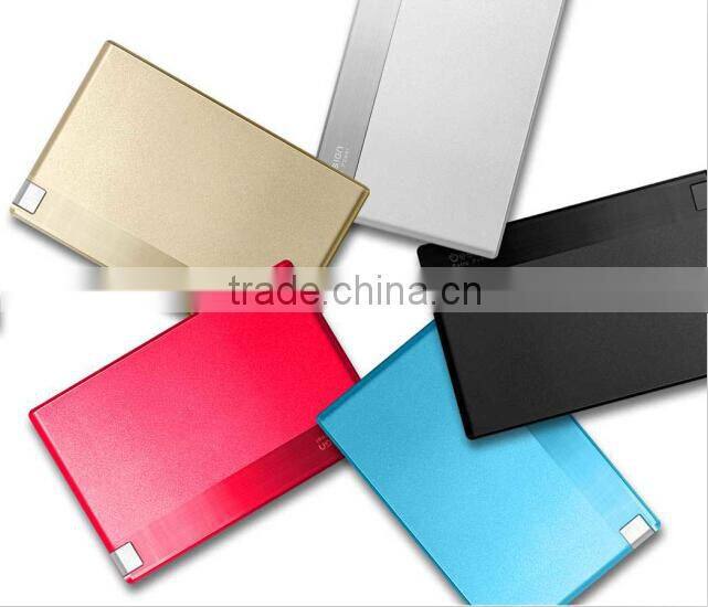 Built-in cable power bank credit card size mobile charger for smartphones