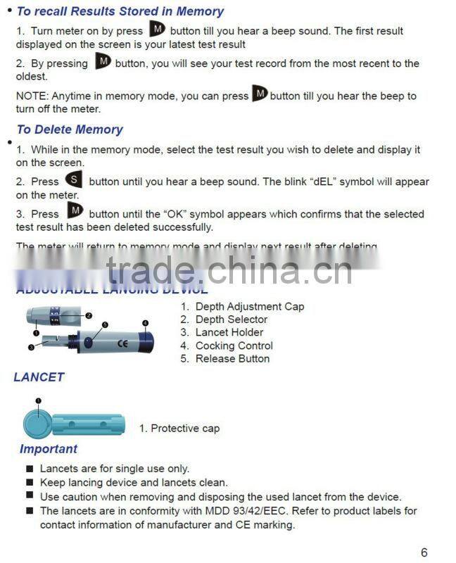 180 test memory with date and time and PC downloading FDA certificate new blood glucose meter Enhance Result in only 8 seconds