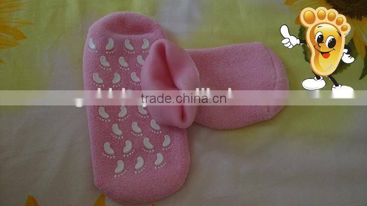 colorful cotton spa gel socks for foot care, crack foot treatment gel socks