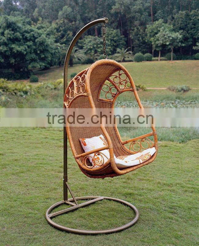 natural rattan swing chair with sunshade