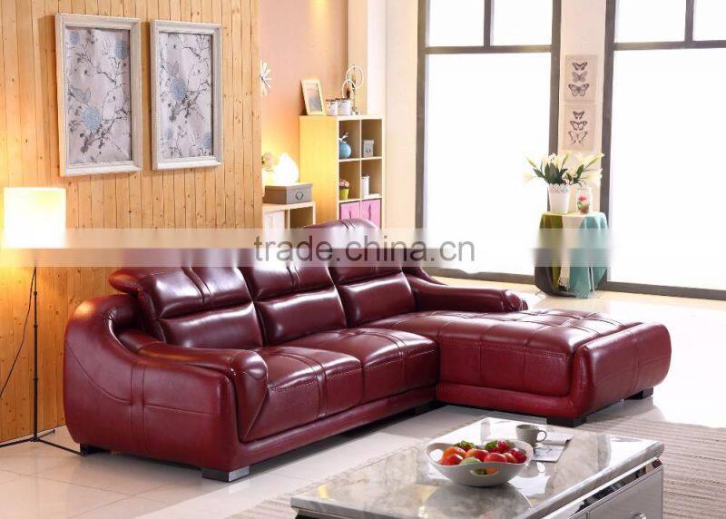 living room leisure setion leather sofa, comfortable sofa