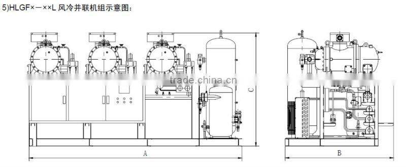 JZHLG Series Middle Temperature Screw Compressor Racks