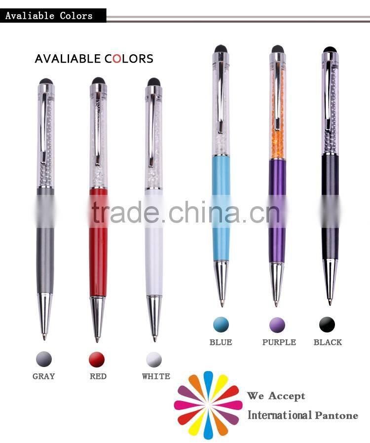 office & school supplies crystal ball pen customized logo with stylus promotional crystal stylus pen