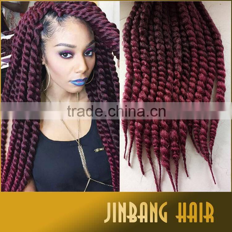Best Quality 2X havana mambo twist crochet braiding hair 24inch 120gram havana mambo twist braid hair extension