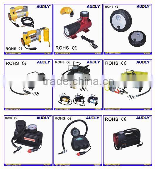 12v Two Cylinder 250 Psi Car Portable Air Compressor with 3 Nozzle Adpaters