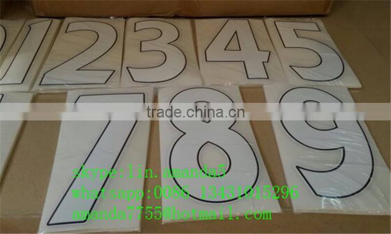 High quality printing number paper letters stickers on football jerseys