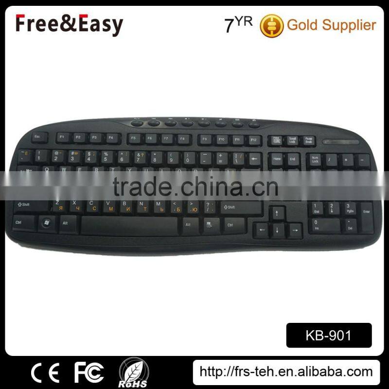 Ergonomic design 114 keys 2.4ghz wireless multimedia keyboard for laptop