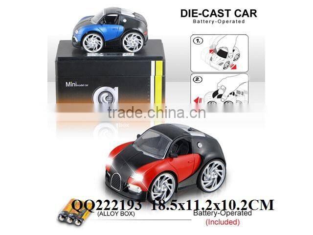 1:28 Hand-Driven Reaction Metal toy car with light &music