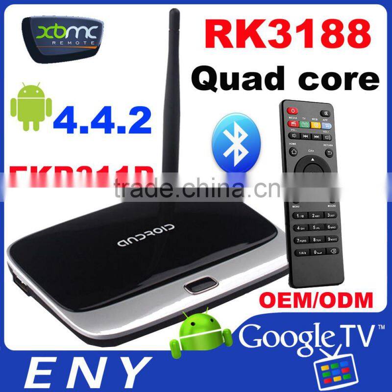 2014 best selling CS918 KODI tv box RK3188 Quad core 802.11b/g/n wifi KODI Android TV smart Box