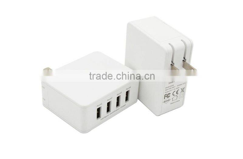 European Plug 4-PORT USB Charger Phone Charger