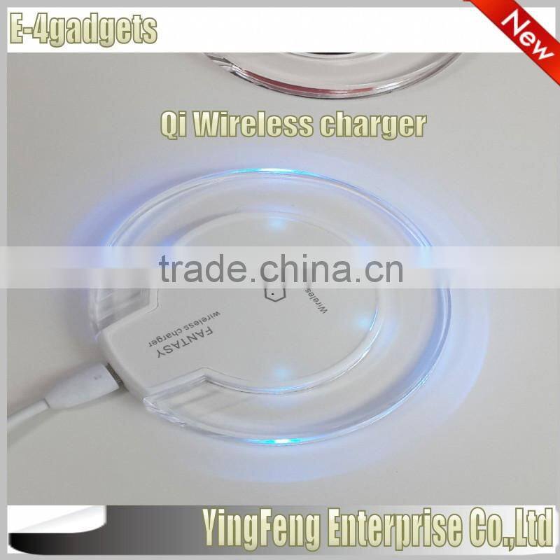 Qi Wireless charger Fantasy Crystal UFO Shape Charging pad with LED lighting for samsung galaxy S6 S7 edge wireless charger