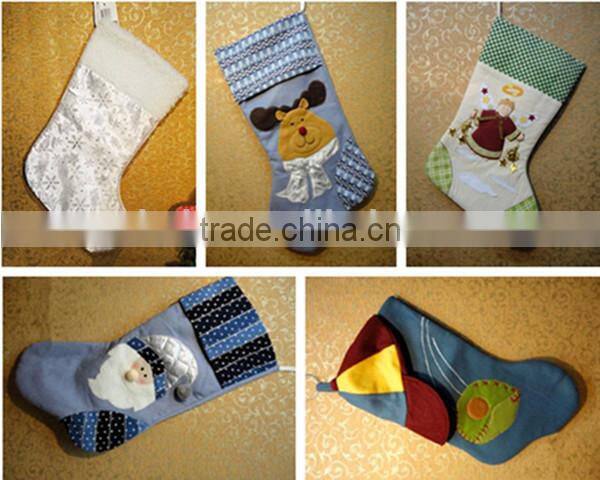 2013 new design lovely plush christmas sock