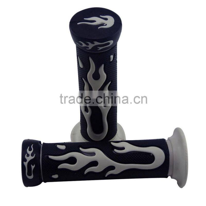 7/8'' black white flame dirt bike handle grips