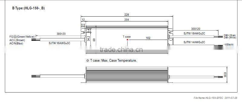 MW 150W HLG-150 Single Output Switching Power Supply