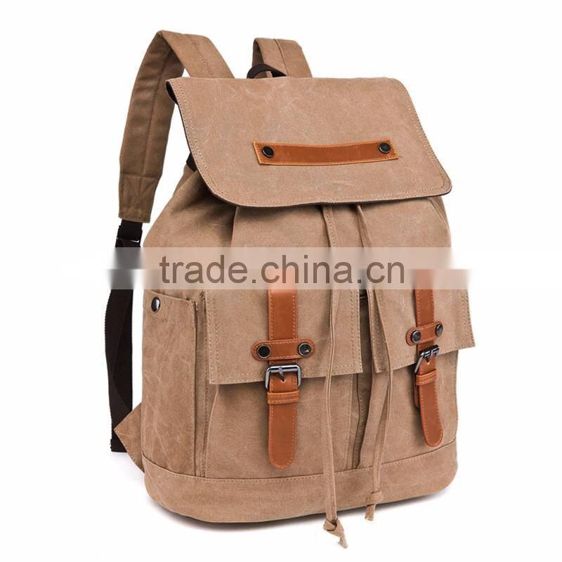 vintage canvas hiking backpack for teenage girls