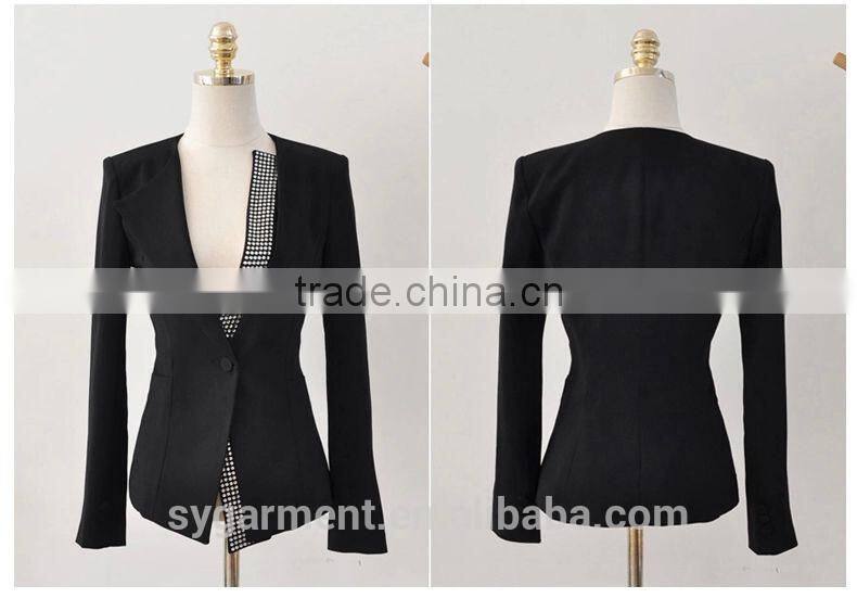2015 Spring Hot sale Ladies workplace Slim business suits Classic Simple fashion blazer Women Leisure Clothing