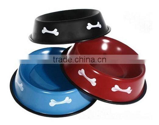wholesale colorful stainless steel pet dog bowl