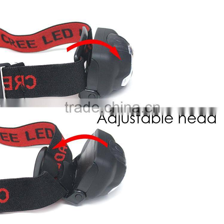 Professional 1W LED+1 White LED+2 RED LED Warning Light Headlamp LED, Best LED Headlamp Headlight, Bright LED Headlamp Lights