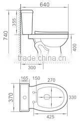 Oem Factory Japan High Quality Two Piece Siphonic Ivory Toilet