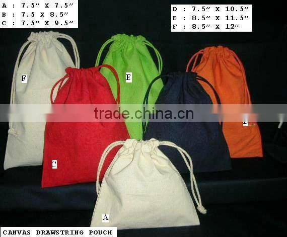 Draw string canvas pouch