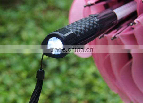 Colorful LED Lighting Umbrella with Torch