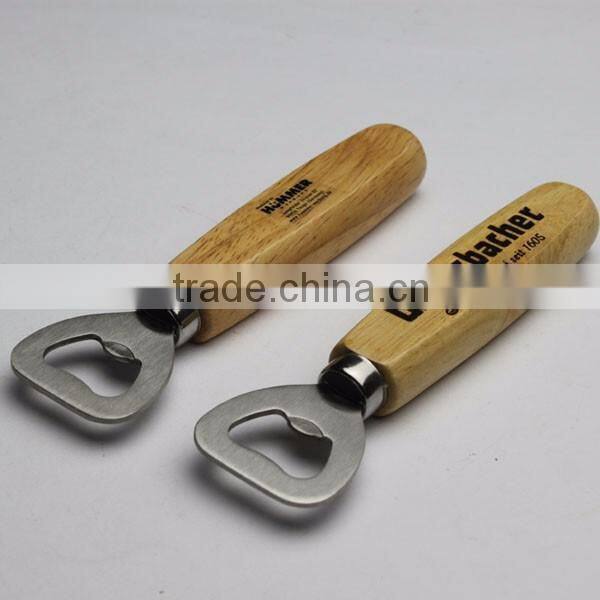 Long Handle Custom Logo Wooden Opener for Promotion